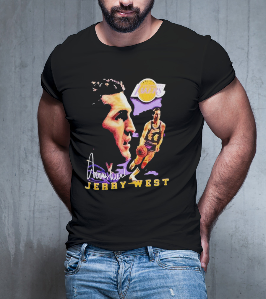 Los Angeles Lakers Vintage Jerry West Forever Signature Lakers T-Shirt