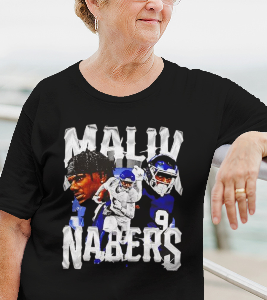 Malik Nabers New York Giants Football Player Collage T-Shirt