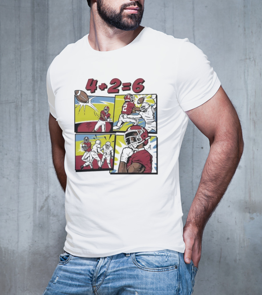 Alabama Crimson Tide Ryan Williams Comic 4 Plus 2 Equals 6 The Catch T-Shirt