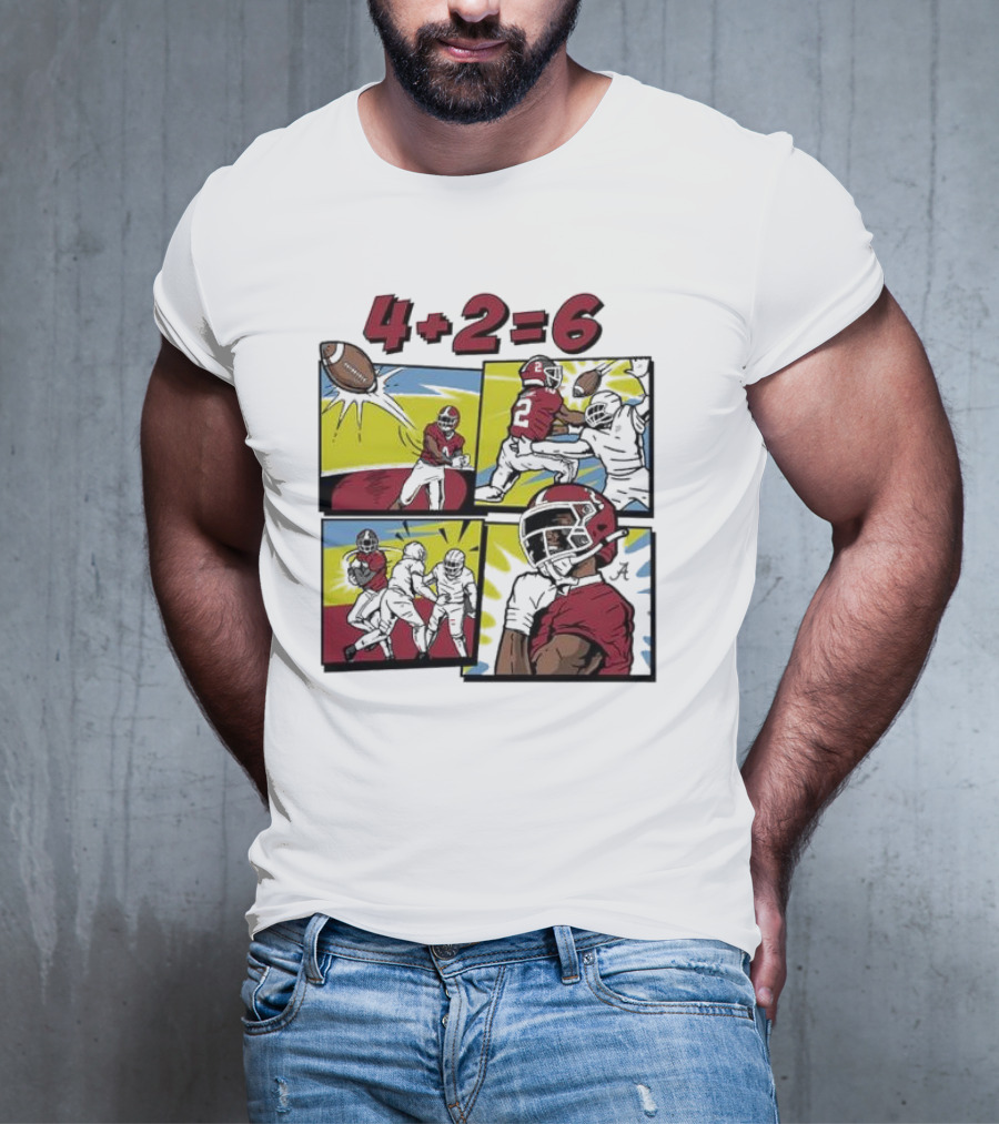 Alabama Crimson Tide Ryan Williams Comic 4 Plus 2 Equals 6 The Catch T-Shirt