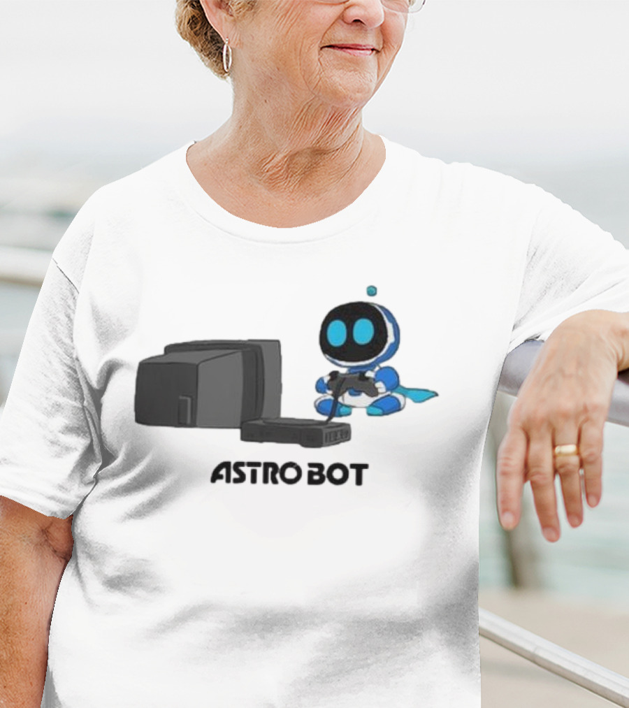 Astro Bot Playing Video Game Retro Console T-Shirt