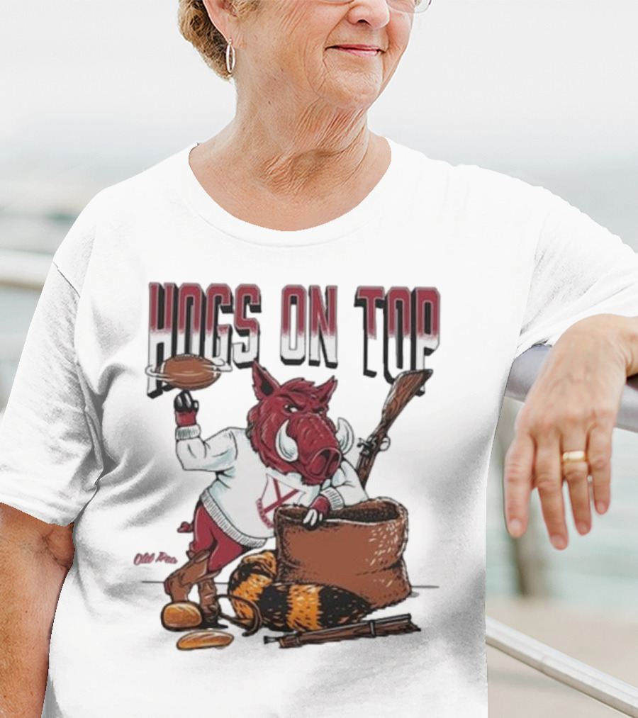 Hogs On Top Old Time Football T-Shirt