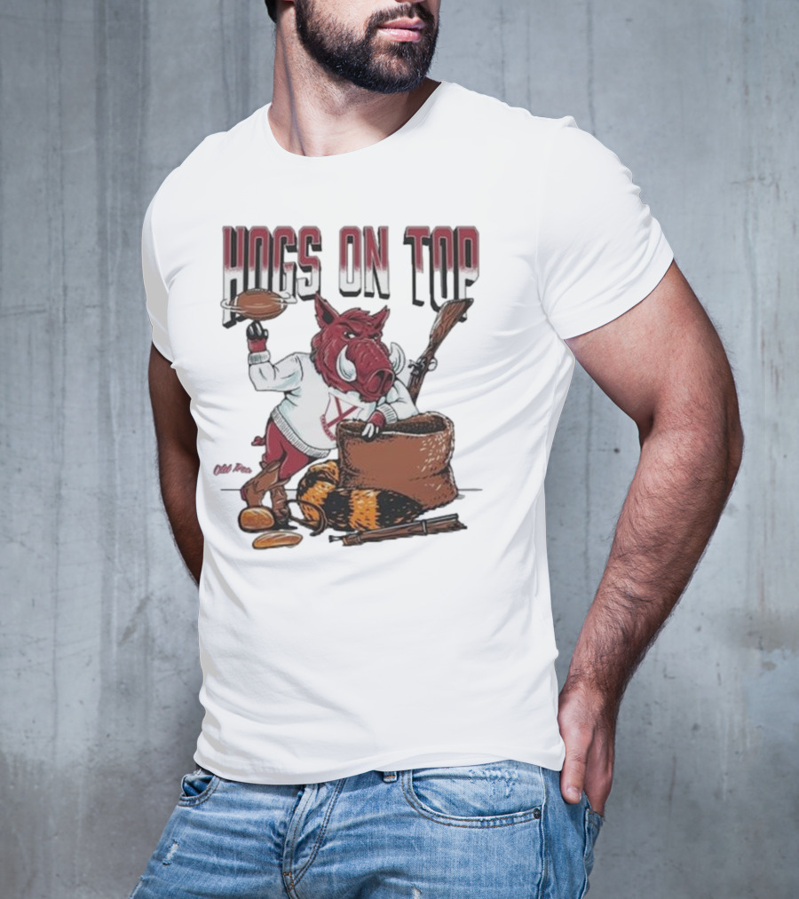 Hogs On Top Old Time Football T-Shirt