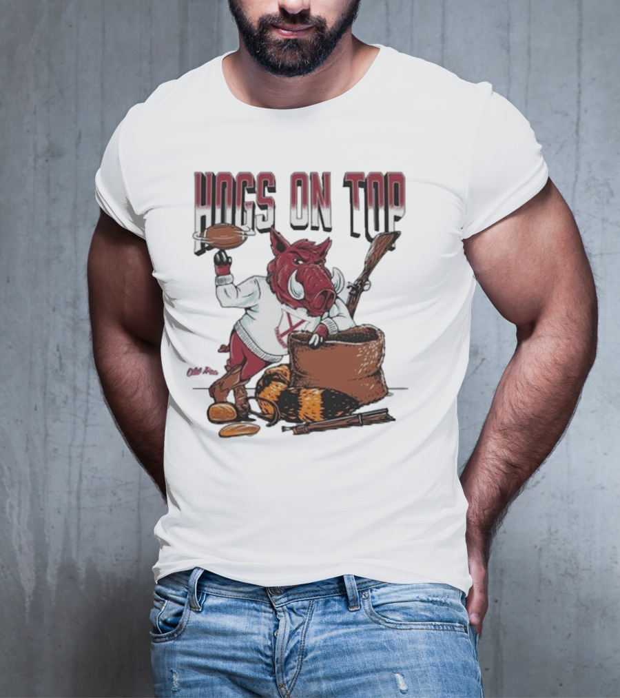 Hogs On Top Old Time Football T-Shirt