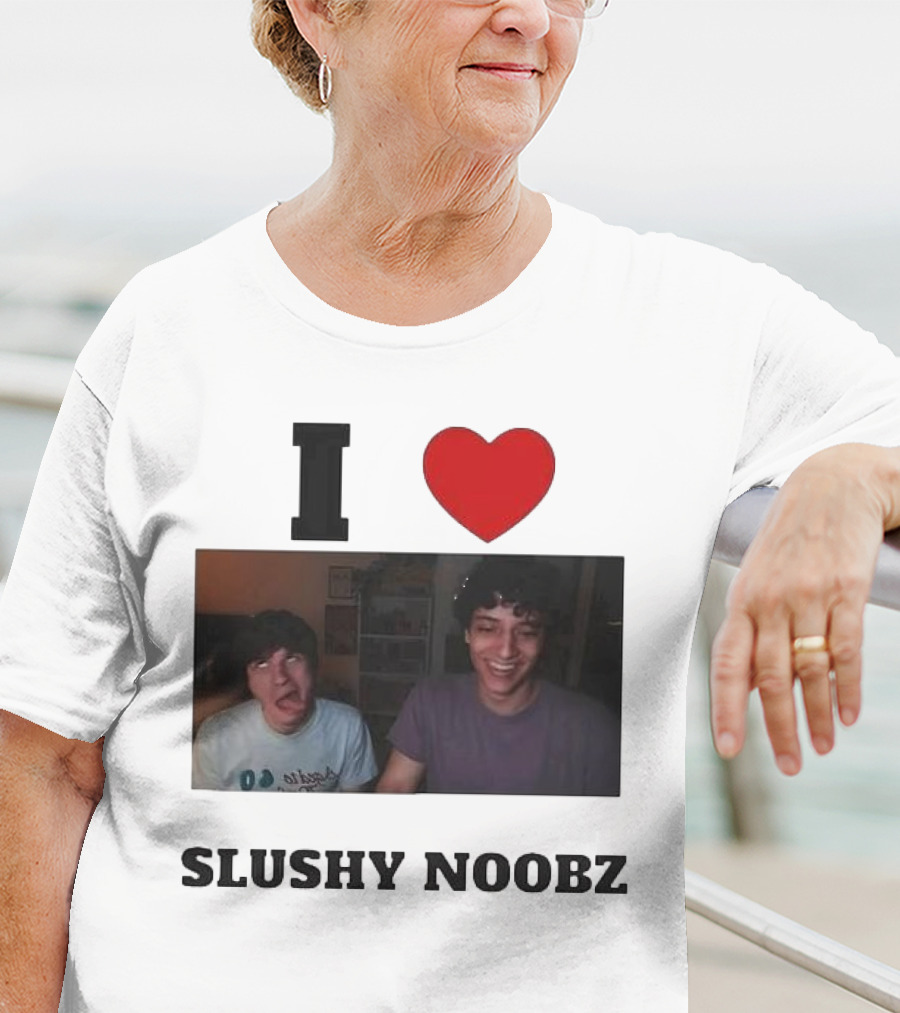 I Love Slushy Noobz Funny Duo Smiling Photo T-Shirt