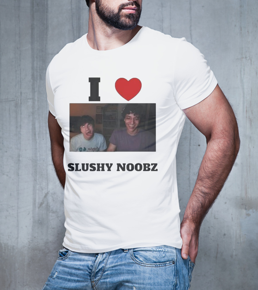 I Love Slushy Noobz Funny Duo Smiling Photo T-Shirt