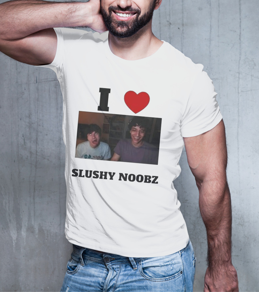 I Love Slushy Noobz Funny Duo Smiling Photo T-Shirt