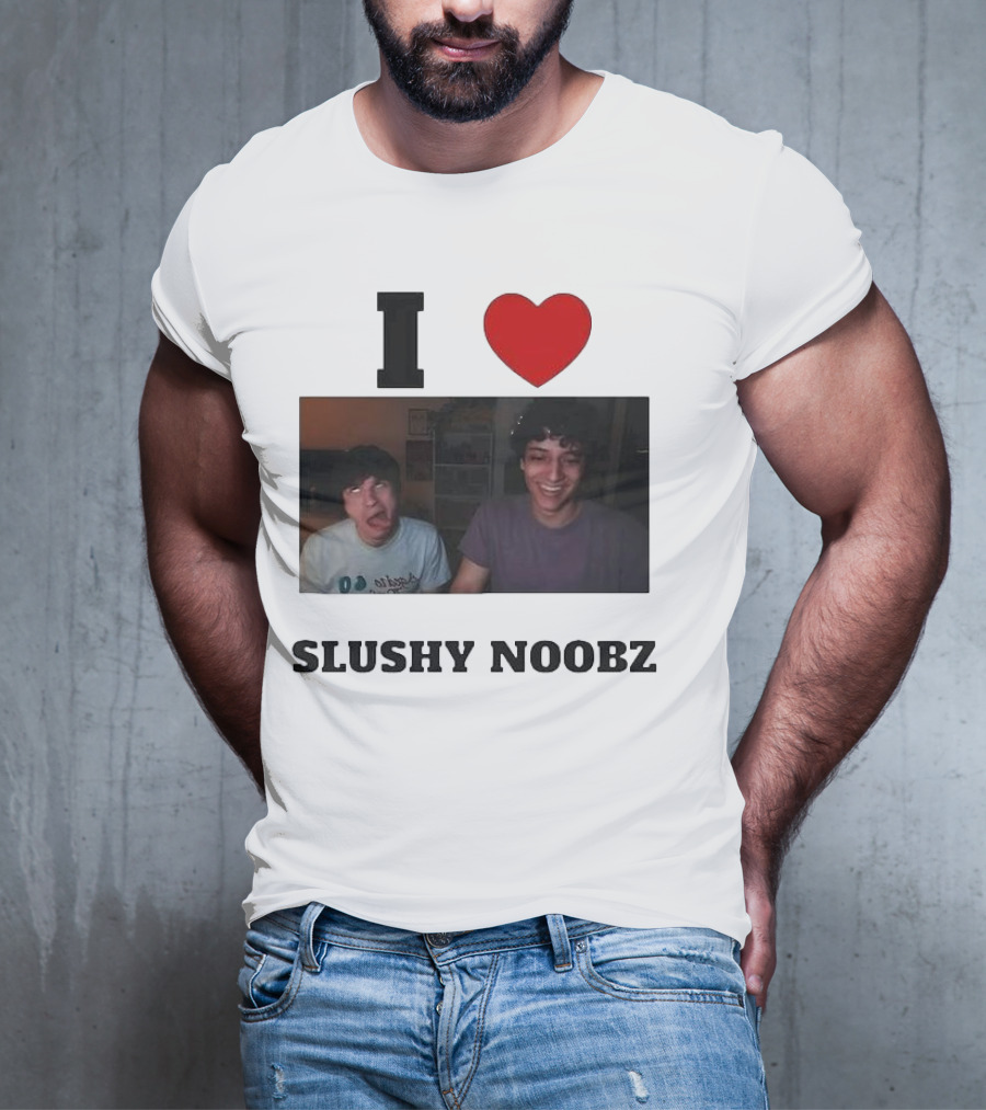 I Love Slushy Noobz Funny Duo Smiling Photo T-Shirt