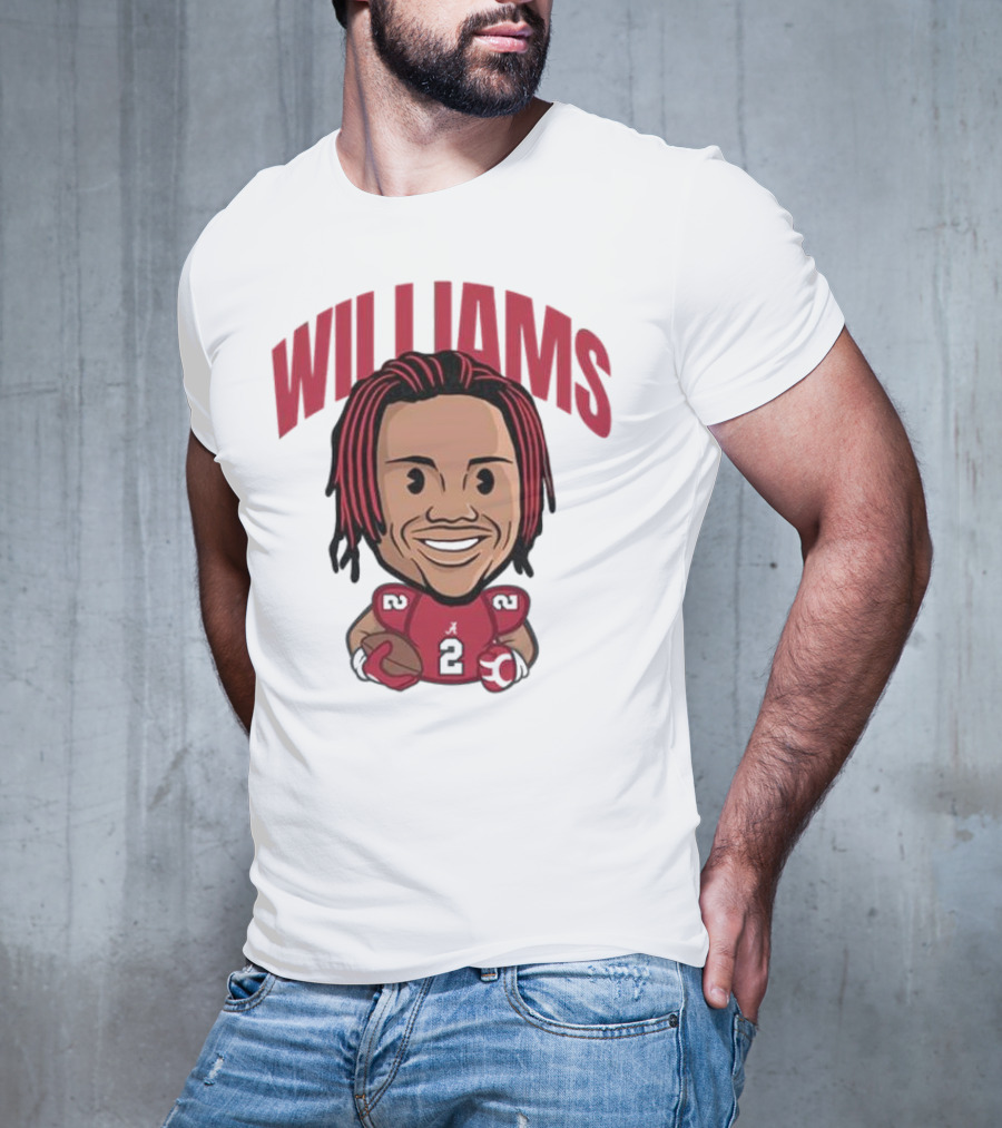 Williams Alabama Crimson Tide Caricature Football Player T-Shirt