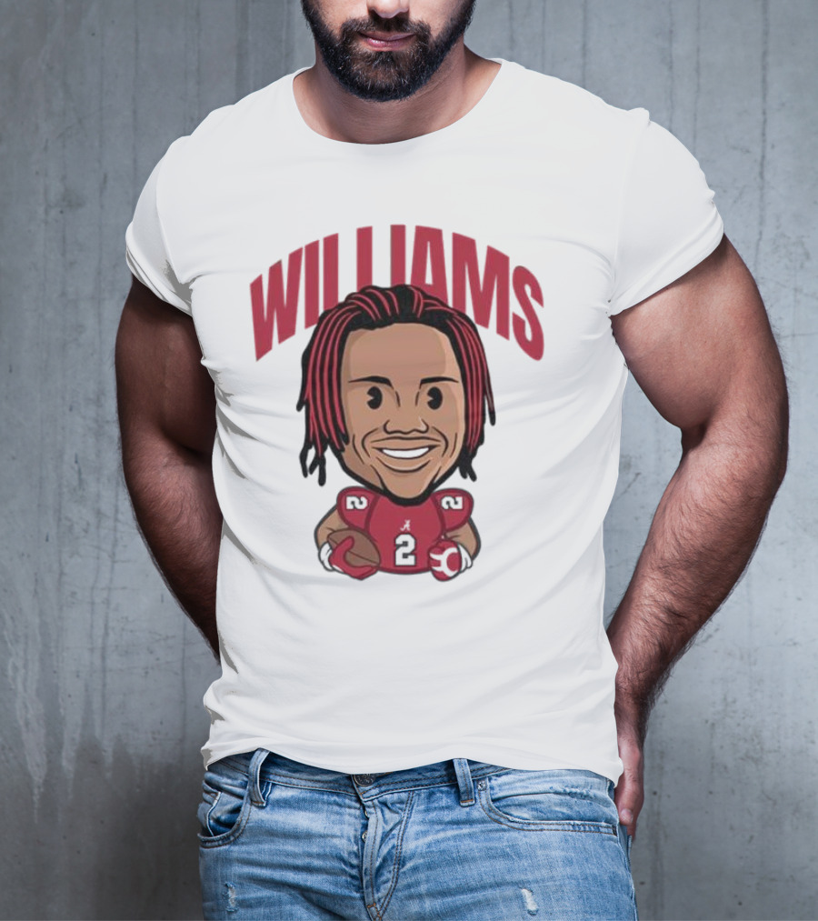 Williams Alabama Crimson Tide Caricature Football Player T-Shirt