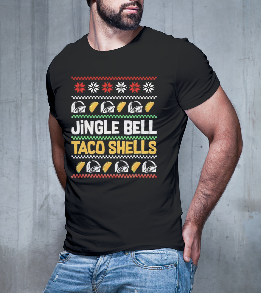 Jingle Bell Taco Shells Christmas Snowflakes Festive Tacos T-Shirt