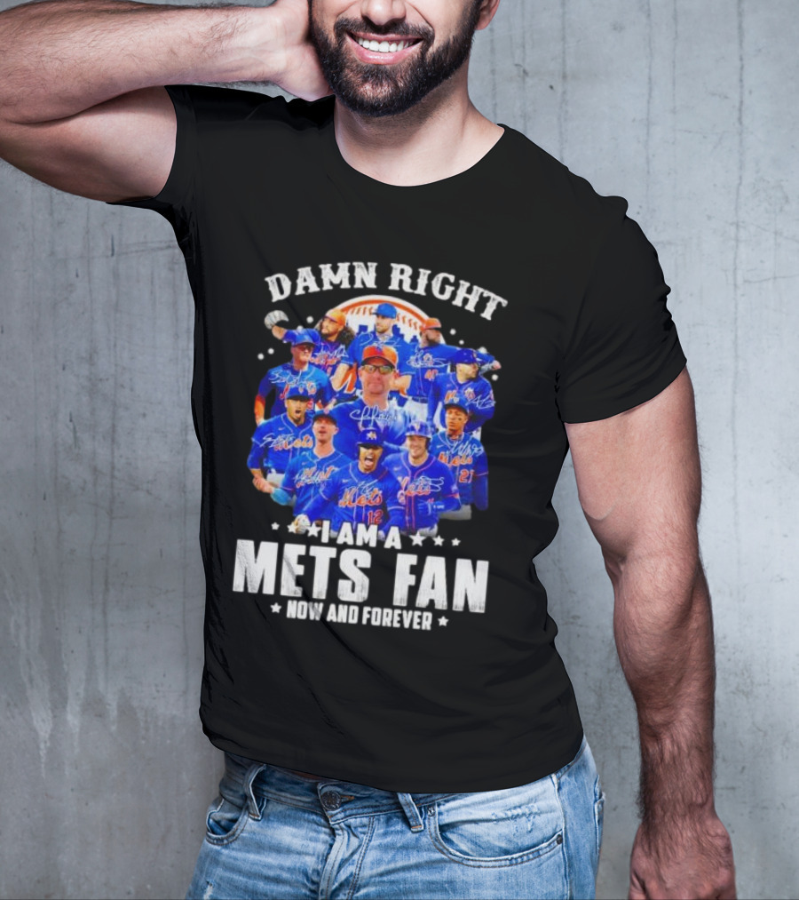 Damn Right I Am A New York Mets Fan Now And Forever Baseball Passion T-Shirt