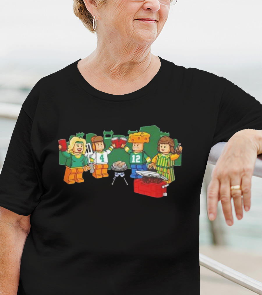 Green Bay Packers Lego Tailgate Party BBQ Fest T-Shirt