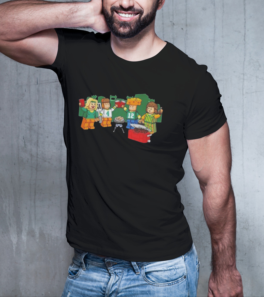 Green Bay Packers Lego Tailgate Party BBQ Fest T-Shirt