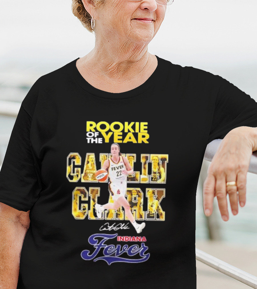 ROOKIE OF THE YEAR CAITLIN CLARK INDIANA FEVER 22 SIGNATURE T-Shirt