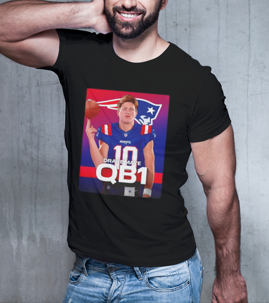 Drake Maye QB1 Era New England Patriots 10 Patriots T-Shirt