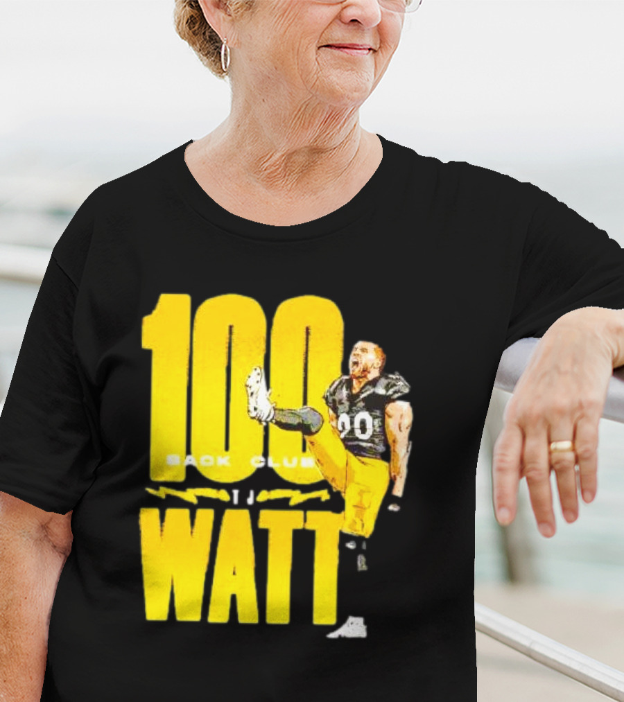 100 Sack Club Pittsburgh Steelers TJ Watt T-Shirt
