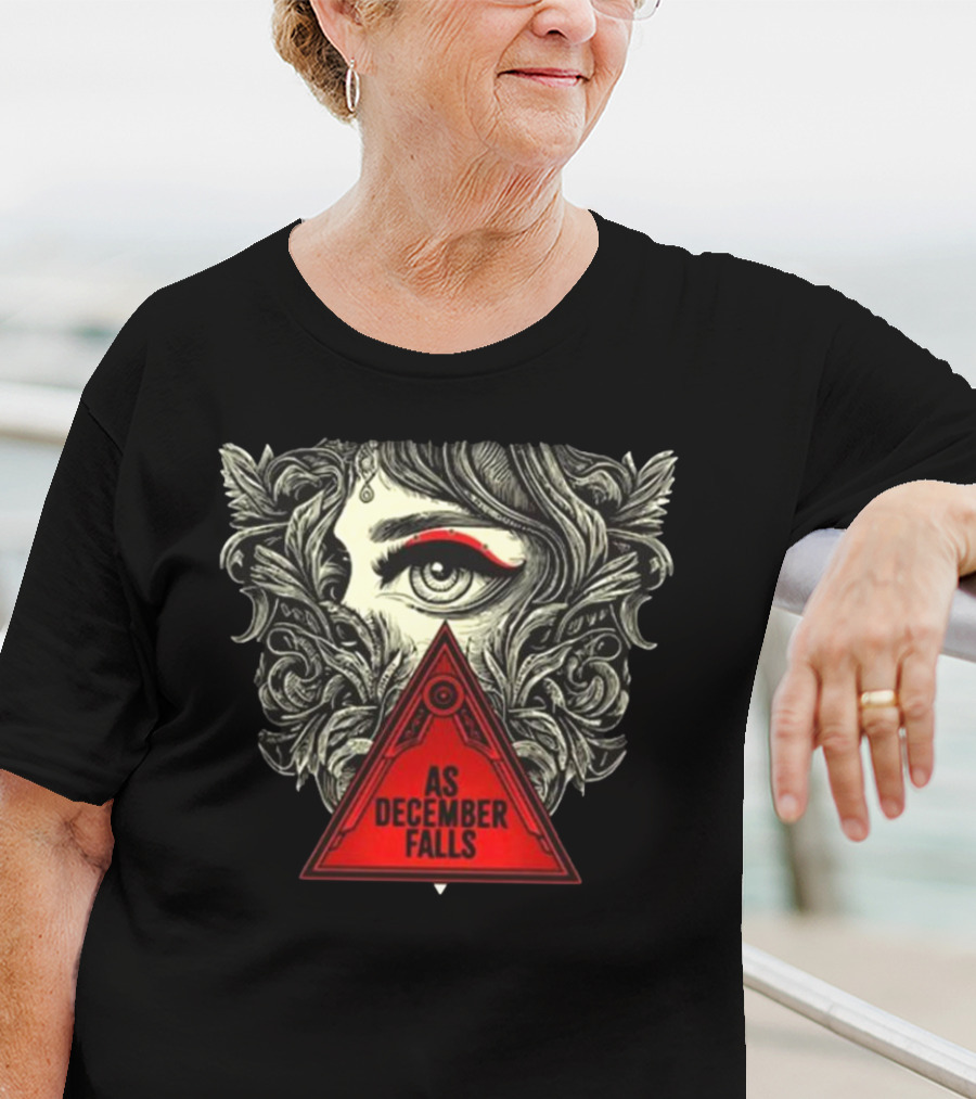 As December Falls Triangle Eye Art Illuminated Leaf T-Shirt