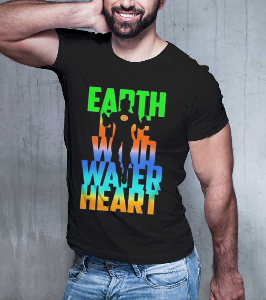 Earth Fire Wind Water Heart Captain Planet T-Shirt