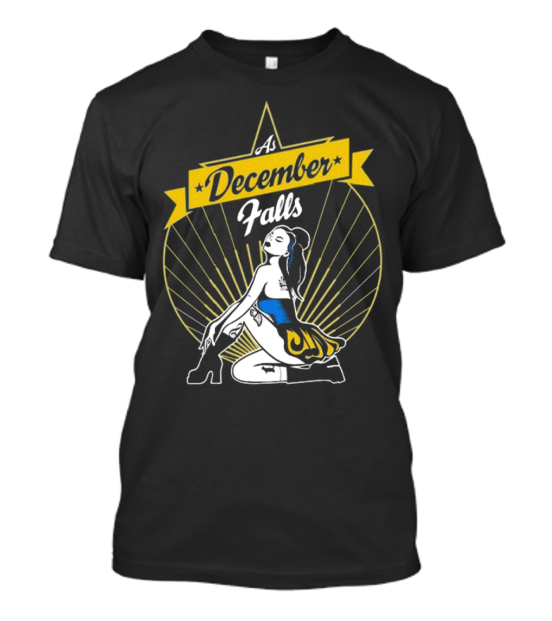 As December Falls Retro Pin-Up Girl T-Shirt