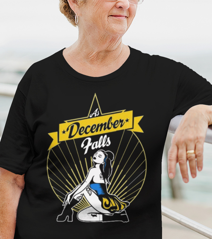 As December Falls Retro Pin-Up Girl T-Shirt