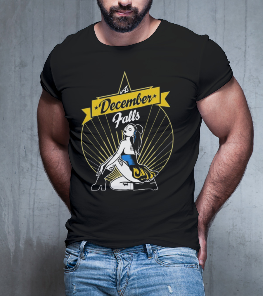 As December Falls Retro Pin-Up Girl T-Shirt