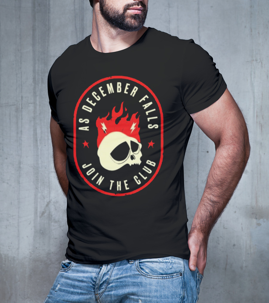 As December Falls Join The Club Ghost Rider Skull T-Shirt