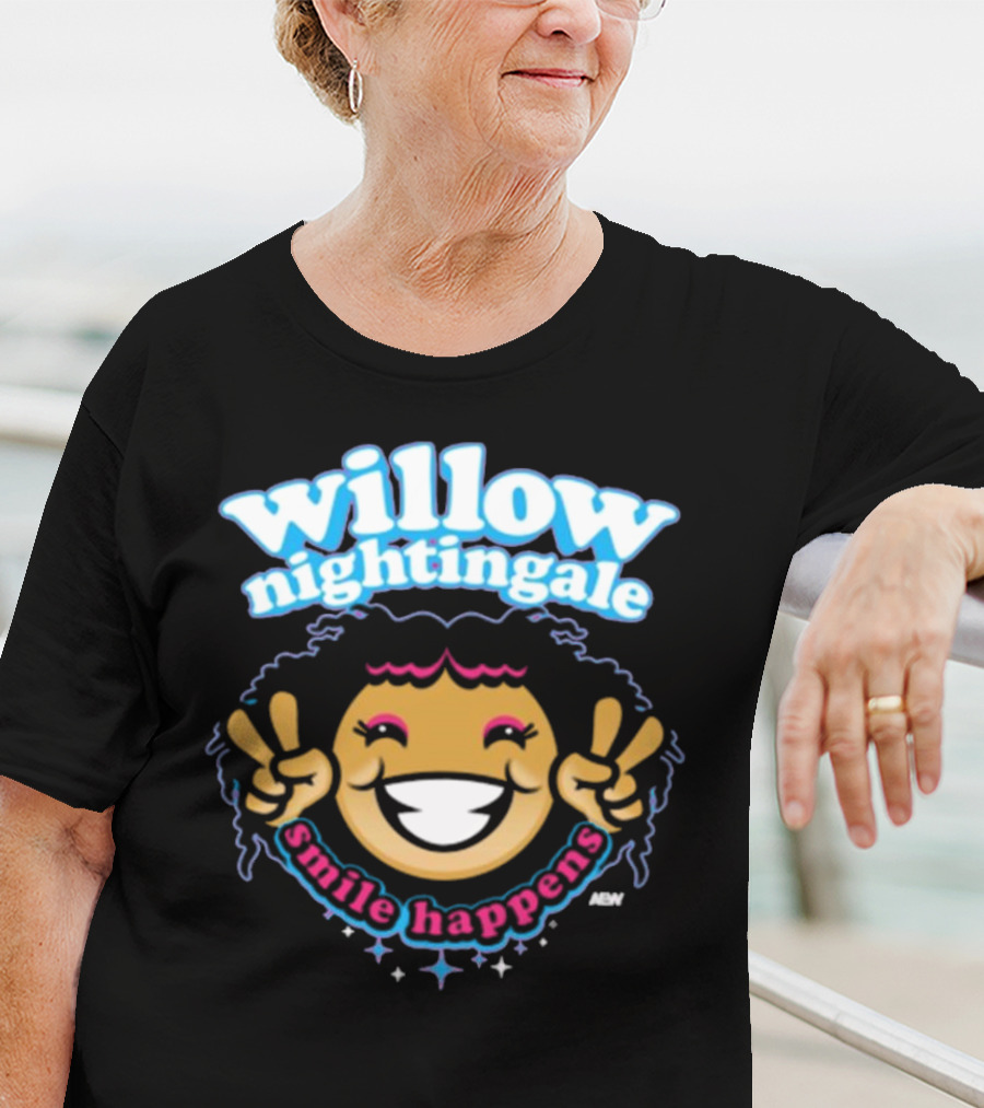 Willow Nightingale Smile Happens AEW Peaceful Emoji T-Shirt