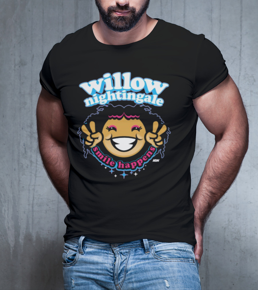 Willow Nightingale Smile Happens AEW Peaceful Emoji T-Shirt