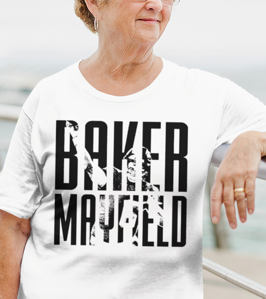 Baker Mayfield Tampa Bay Buccaneers Black And White Overlay T-Shirt