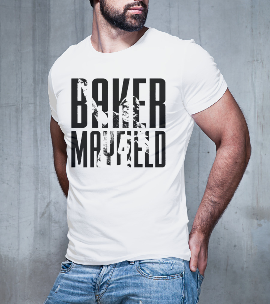 Baker Mayfield Tampa Bay Buccaneers Black And White Overlay T-Shirt