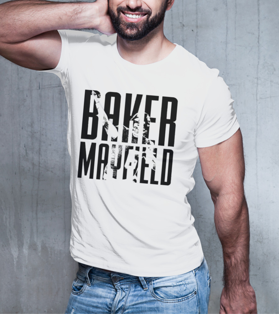 Baker Mayfield Tampa Bay Buccaneers Black And White Overlay T-Shirt
