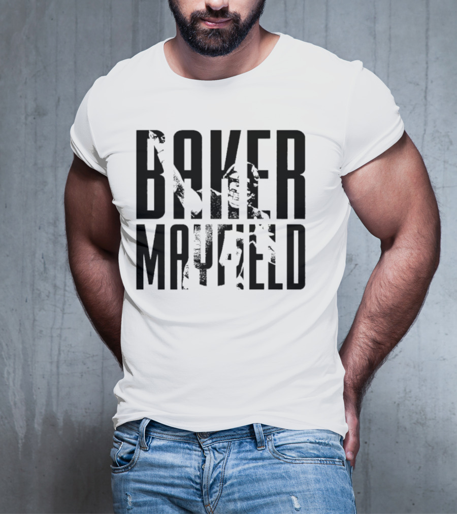 Baker Mayfield Tampa Bay Buccaneers Black And White Overlay T-Shirt