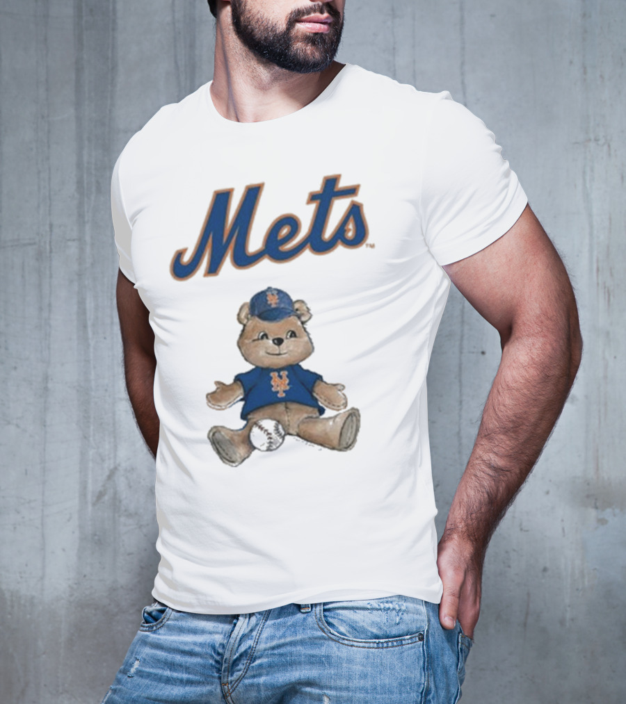 Mets Bear With Cap And Ball T-Shirt