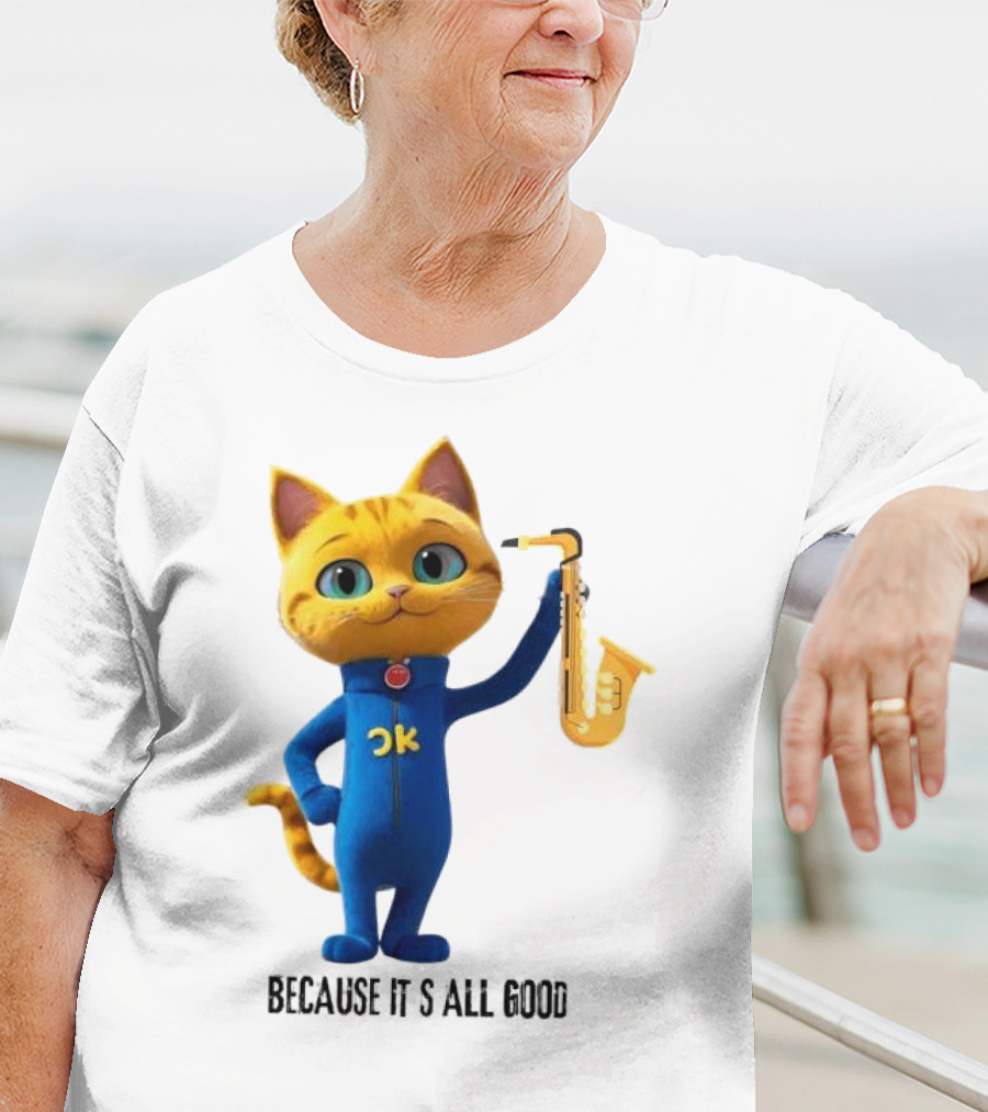 Pete The Cat With Saxophone Because It's All Good T-Shirt