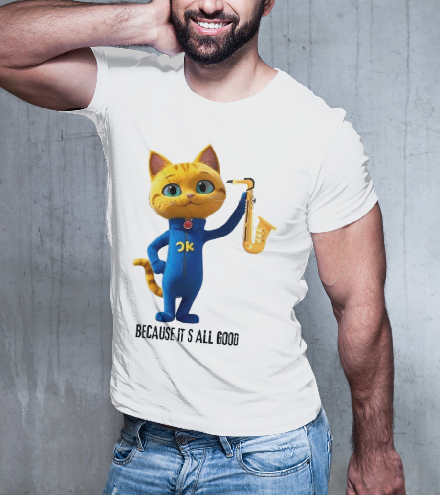 Pete The Cat With Saxophone Because It's All Good T-Shirt