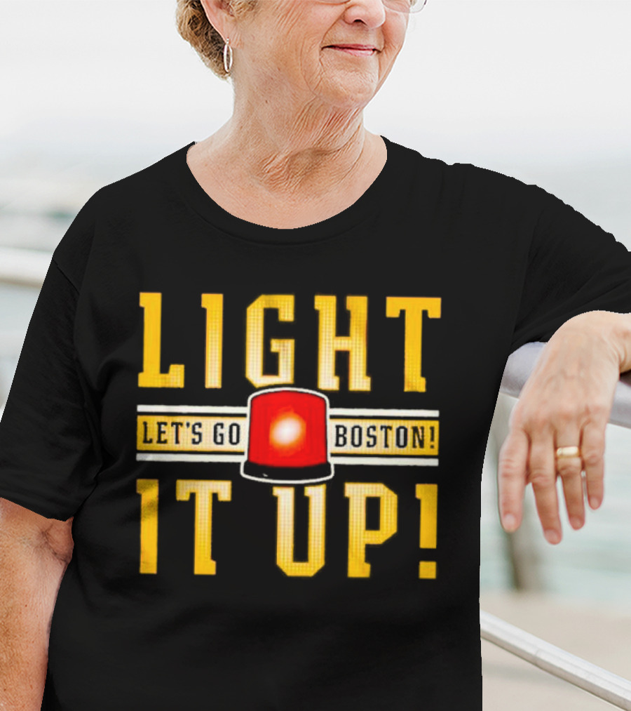 Light It Up Let's Go Boston Hockey Alarm Light T-Shirt