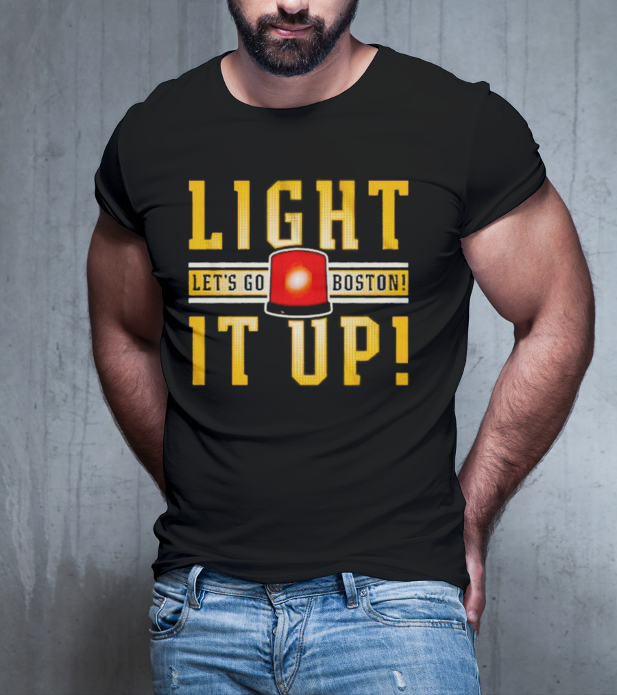 Light It Up Let's Go Boston Hockey Alarm Light T-Shirt