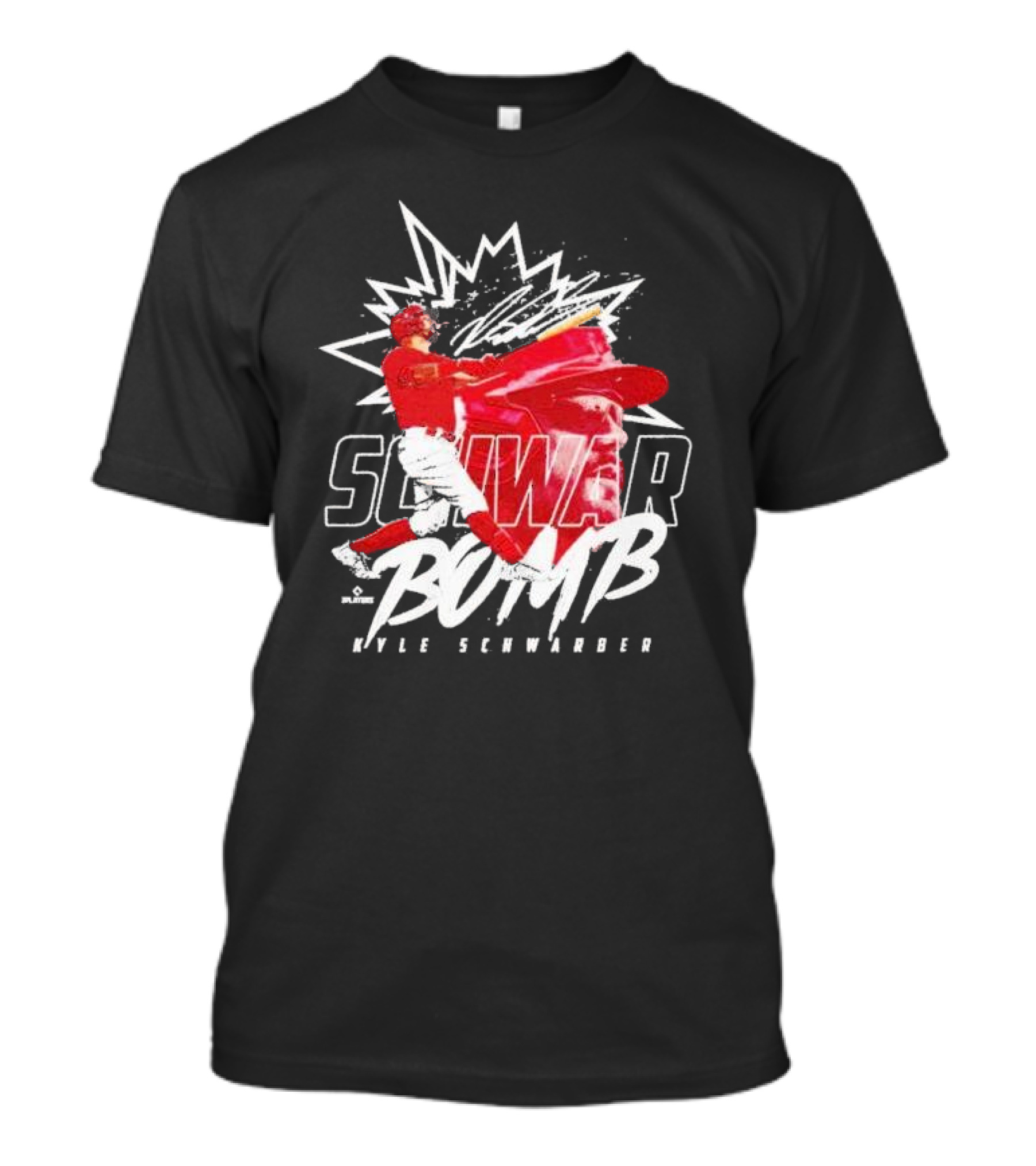 Schwar Bomb Kyle Schwarber Philadelphia Phillies Signature Iconic Baseball Explosion T-Shirt