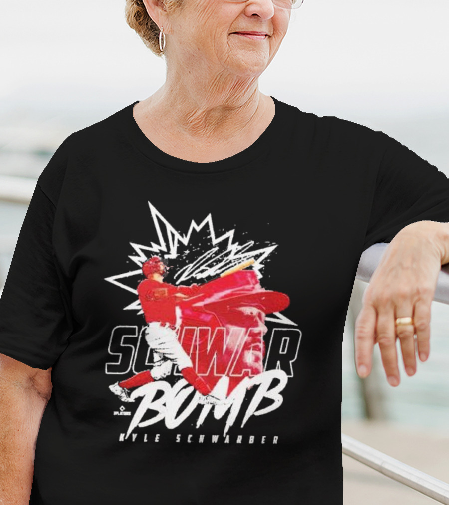 Schwar Bomb Kyle Schwarber Philadelphia Phillies Signature Iconic Baseball Explosion T-Shirt