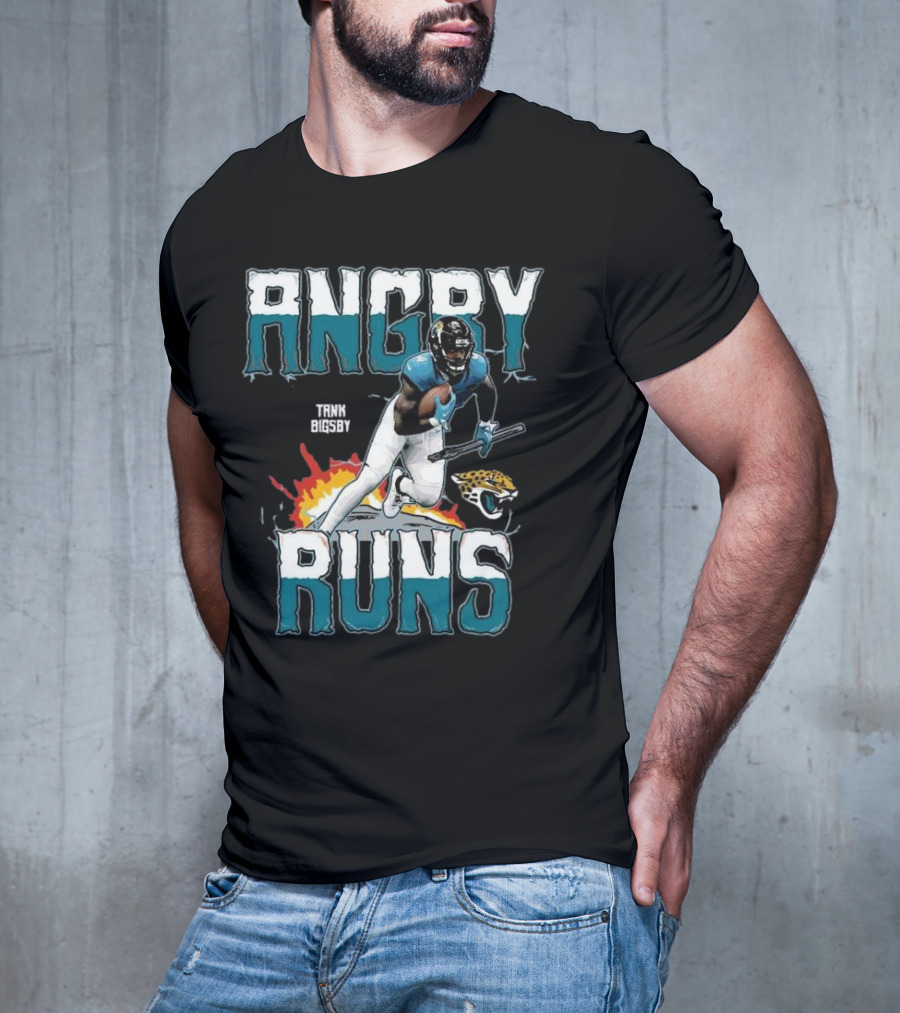 Tank Bigsby Angry Runs Jaguar Football Burst T-Shirt