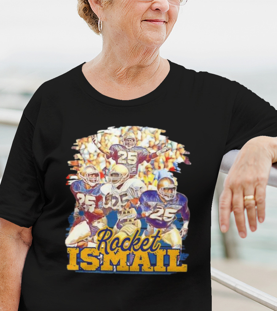 Rocket Ismail Vintage Notre Dame Football Icon 25 T-Shirt