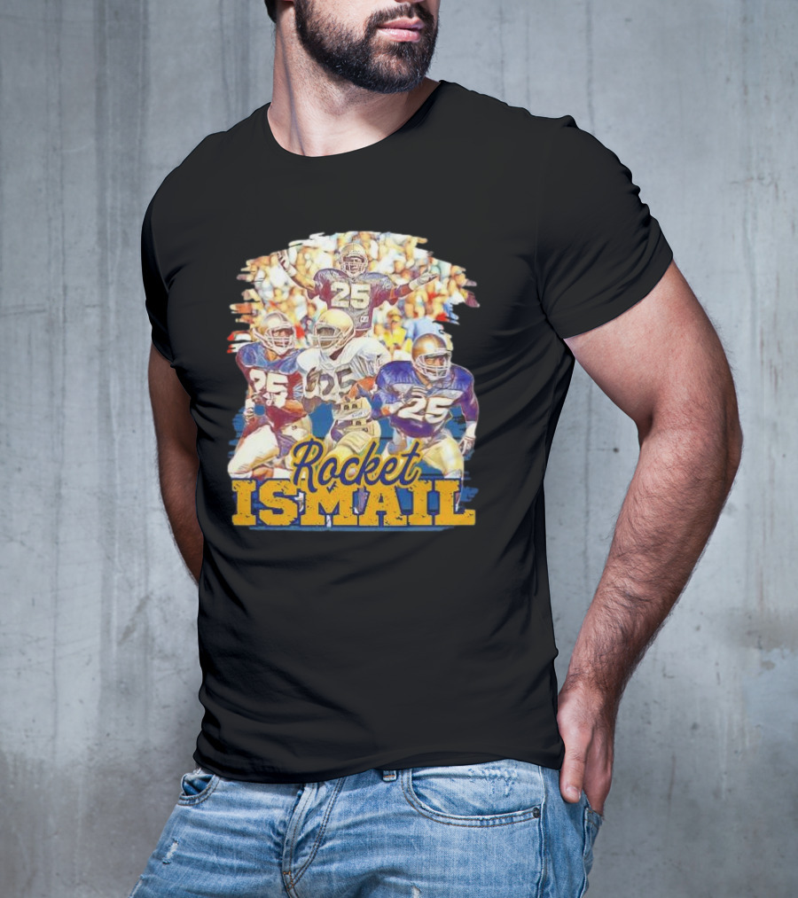 Rocket Ismail Vintage Notre Dame Football Icon 25 T-Shirt