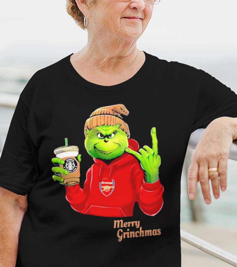 Grinch Arsenal FC Red Hoodie Merry Grinchmas Coffee Cup T-Shirt