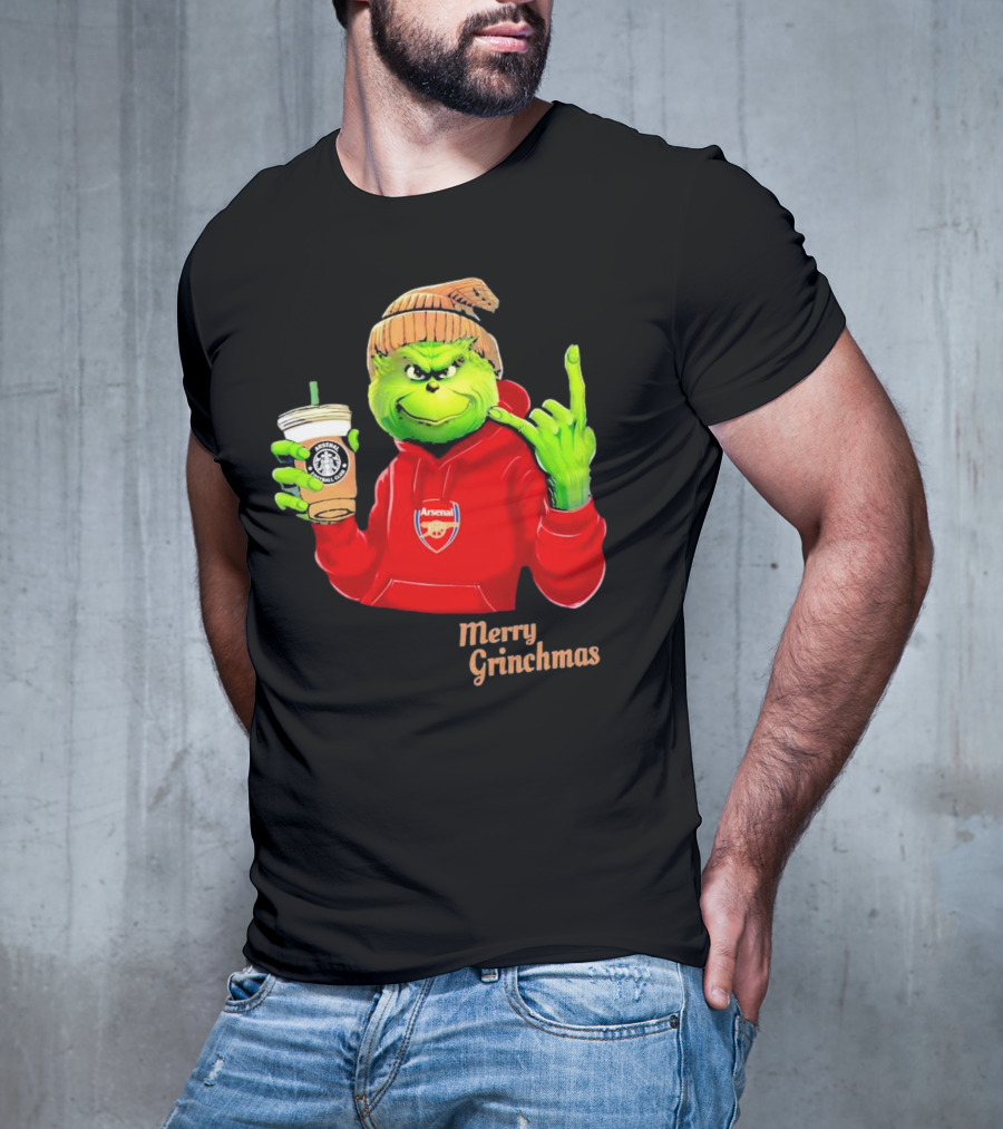 Grinch Arsenal FC Red Hoodie Merry Grinchmas Coffee Cup T-Shirt