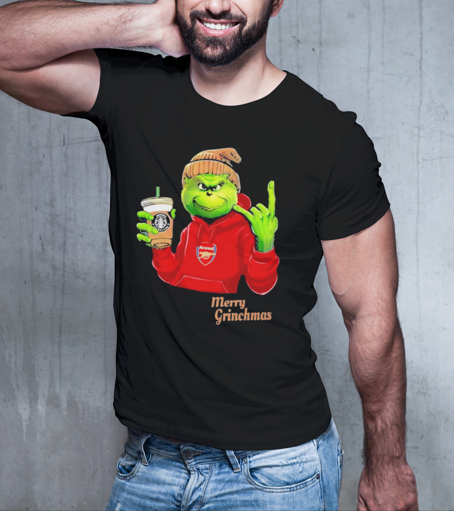 Grinch Arsenal FC Red Hoodie Merry Grinchmas Coffee Cup T-Shirt