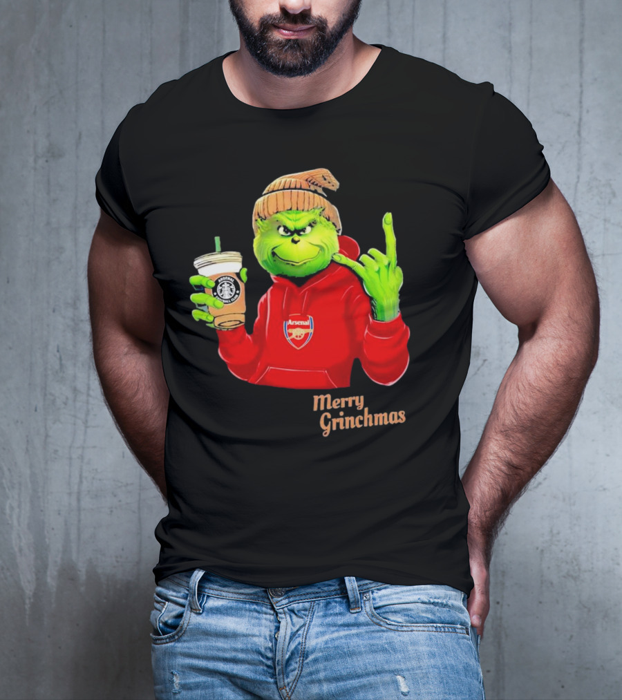 Grinch Arsenal FC Red Hoodie Merry Grinchmas Coffee Cup T-Shirt