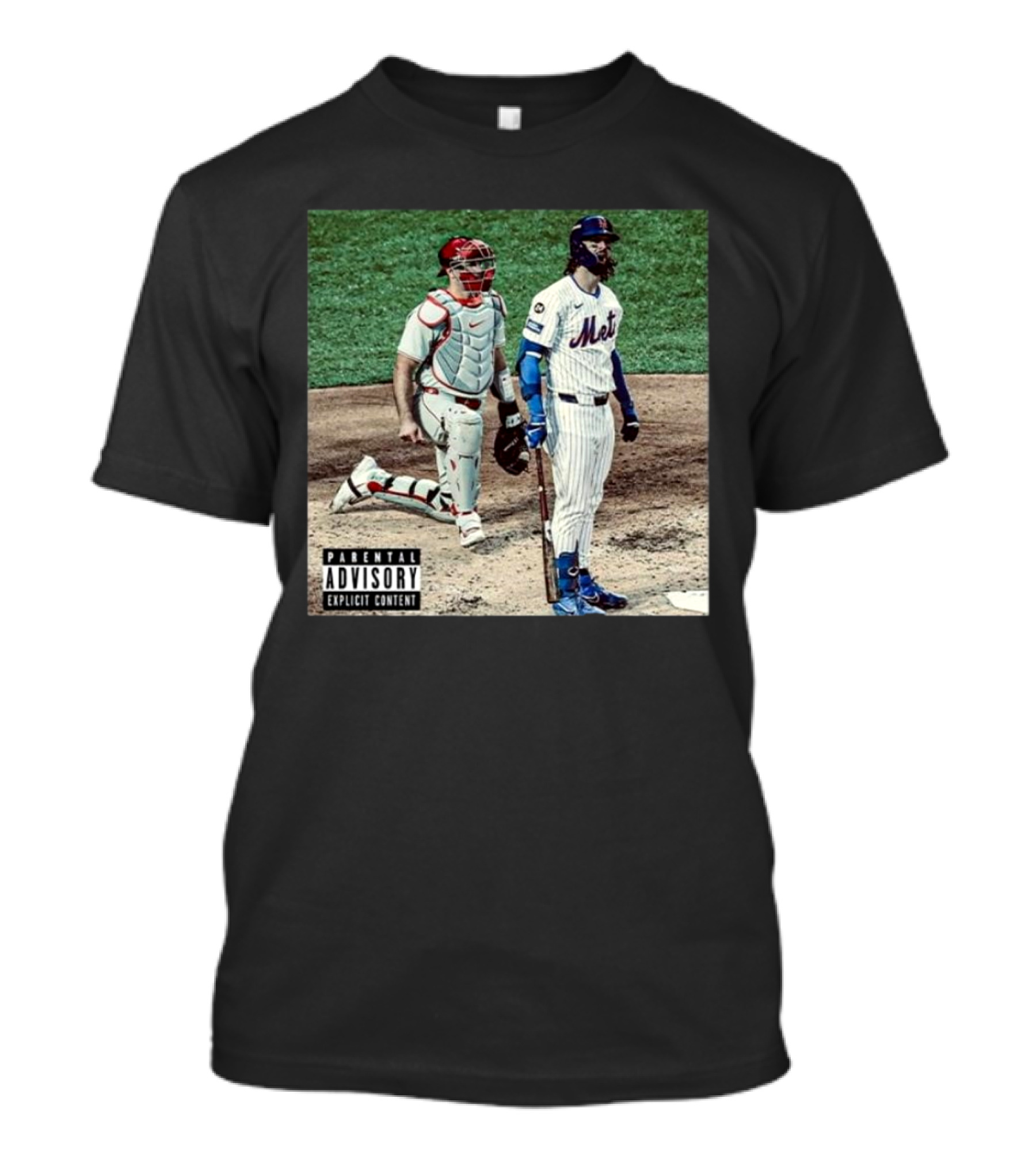 Mets Jesse Winker Parental Advisory Explicit Content Baseball Image T-Shirt