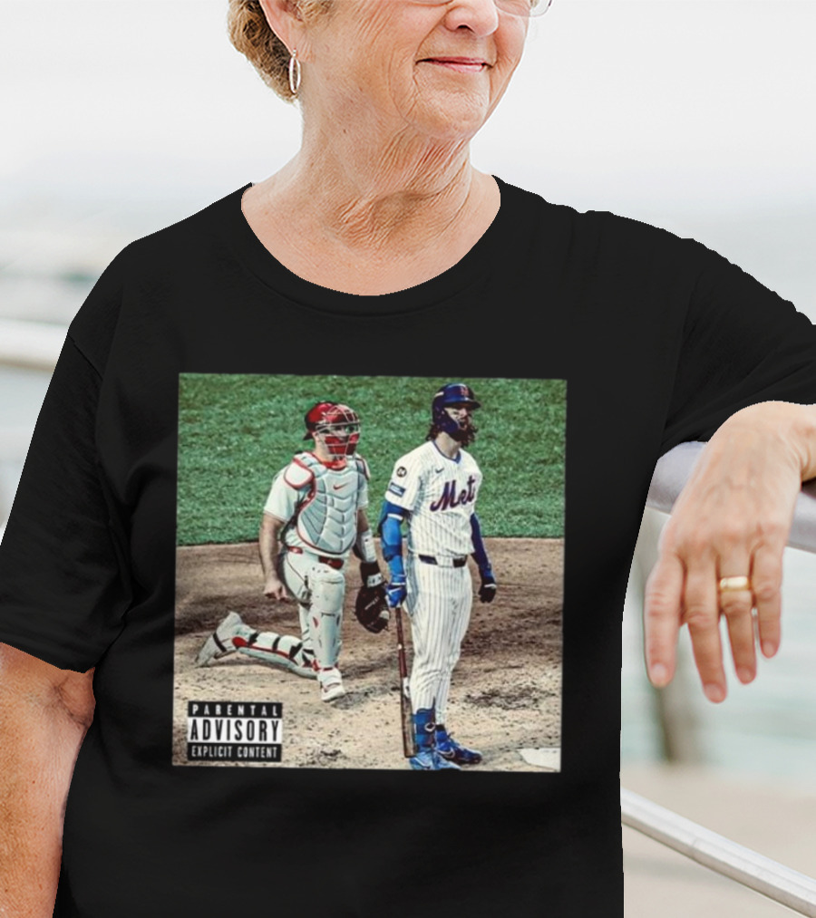 Mets Jesse Winker Parental Advisory Explicit Content Baseball Image T-Shirt