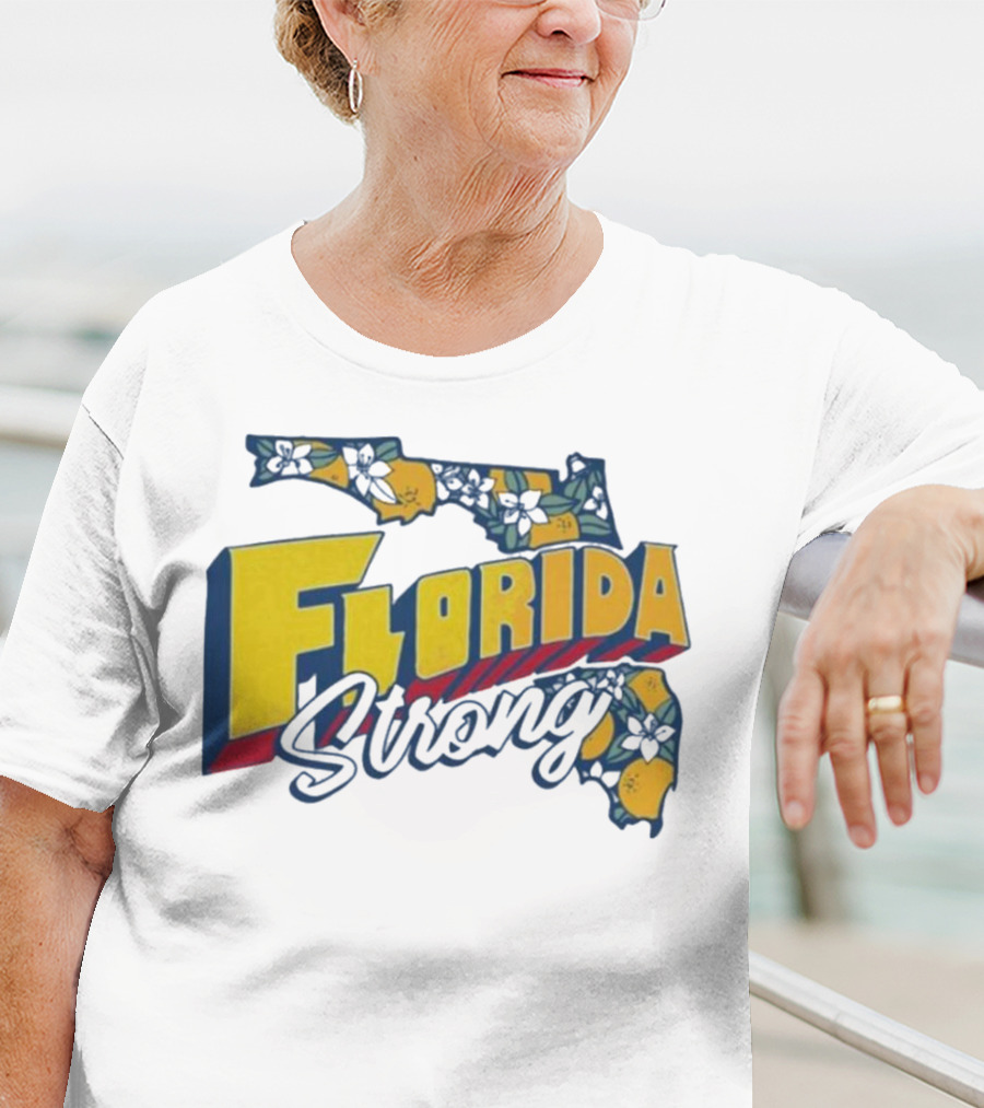 Florida Strong Hurricane Milton Pray Orange Blossom Map T-Shirt